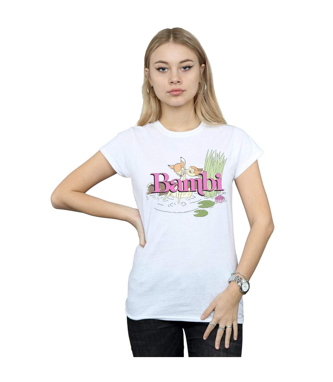 Disney - T-shirt BAMBI KISS - Femme (Blanc) - UTBI15793-2