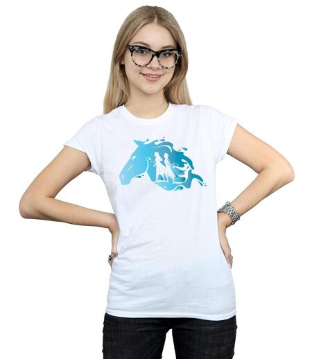 Disney Femme/Les femmes - Frozen 2 Nokk - T-shirt en coton avec silhouette (Blanc) - UTBI21760