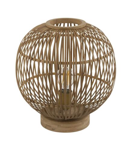 Lampe à poser design bambou Hildegard - Diam. 30 x H. 35 cm - Beige naturel