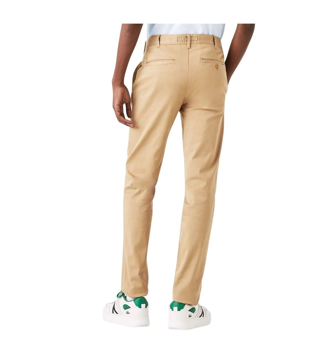 Mens Organic Cotton Slim Chinos Beige Lacoste-3