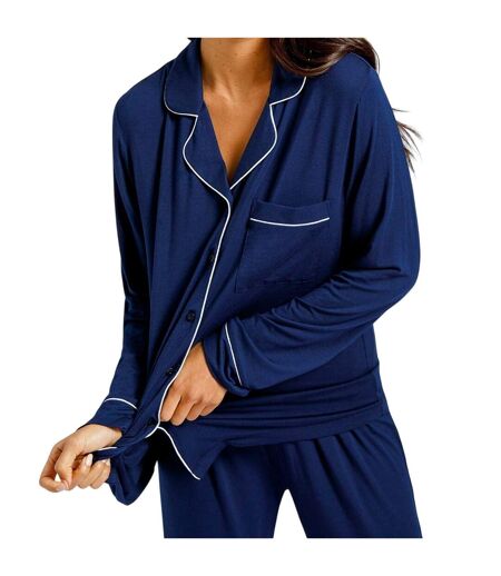Ensemble De Pyjama Long Femme Bleu Marine Chelsea Peers