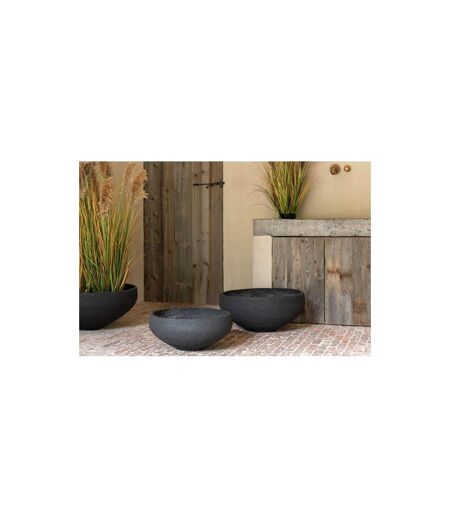 Lot de 3 Cache-Pots en Argile Abel 69cm Noir