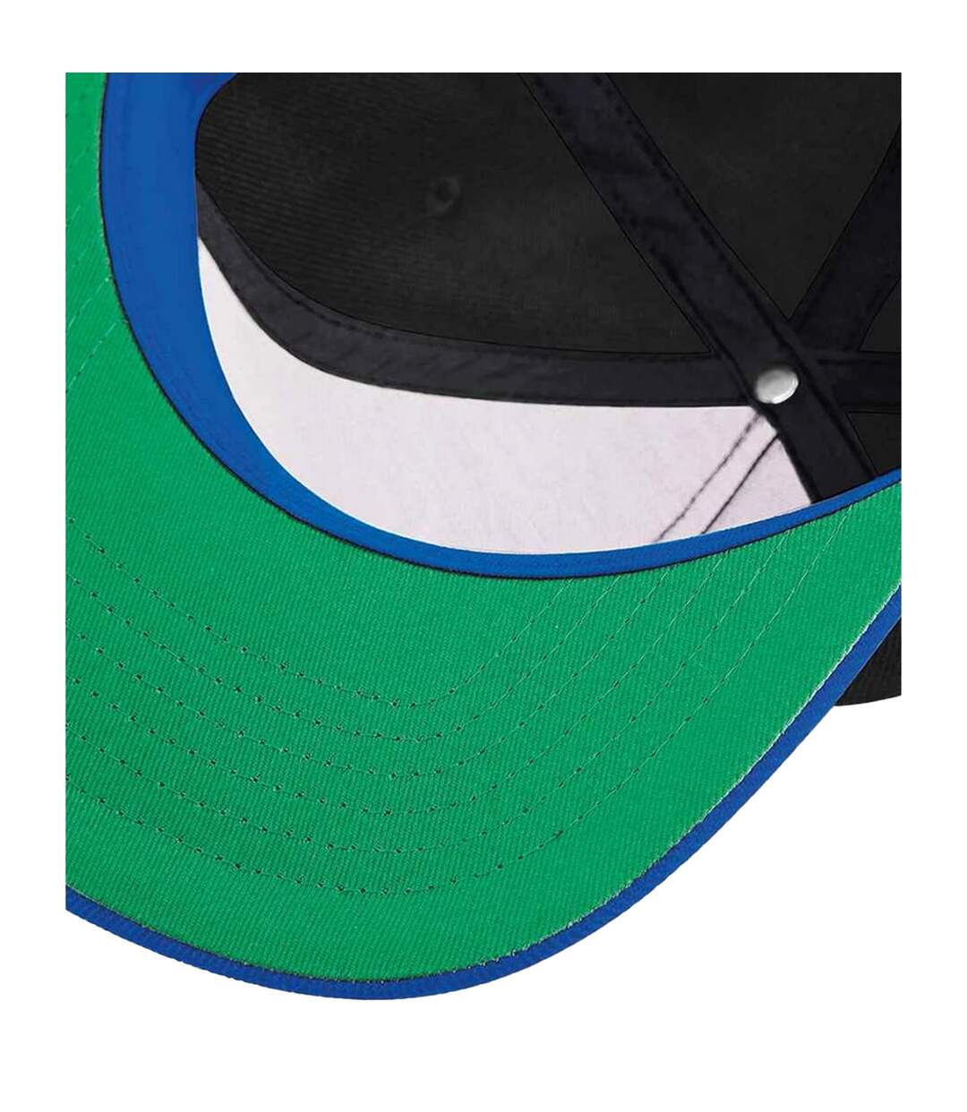 Casquette Ajustable Noir Bleu Roi Vif Beechfield-3