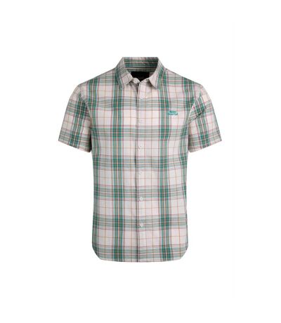 Mens judd checked organic cotton short-sleeved shirt viridis Weird Fish