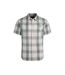 Mens judd checked organic cotton short-sleeved shirt viridis Weird Fish-1