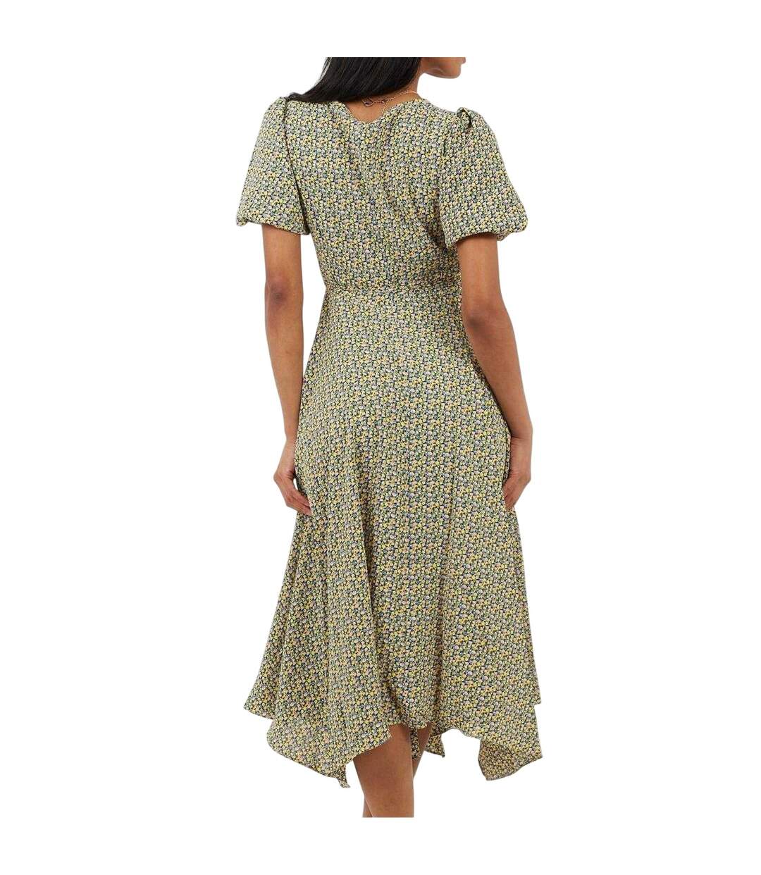 Robe Mi-longue Motif/style Floral Femme Jaune Brave Soul-3