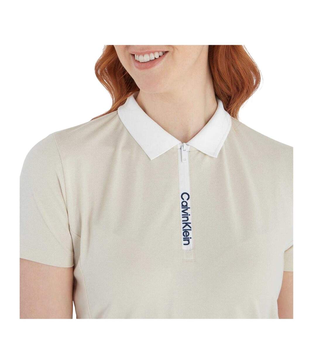 Womens/ladies Regular Polo Shirt Birch Calvin Klein-4