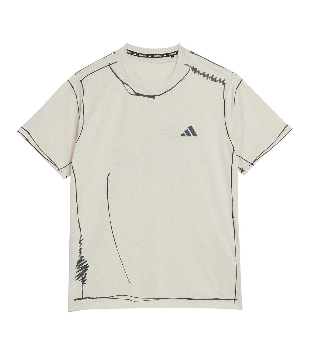 Mens Doodle Logo Loose Fit T-shirt Ivory Adidas-2
