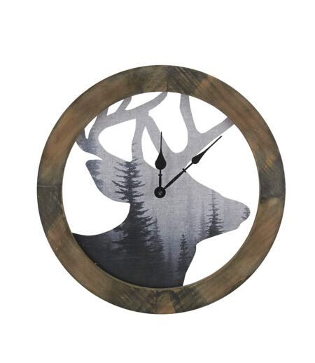 Horloge Cerf en pin