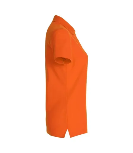 Womens/ladies Plain Polo Shirt Blood Orange Clique
