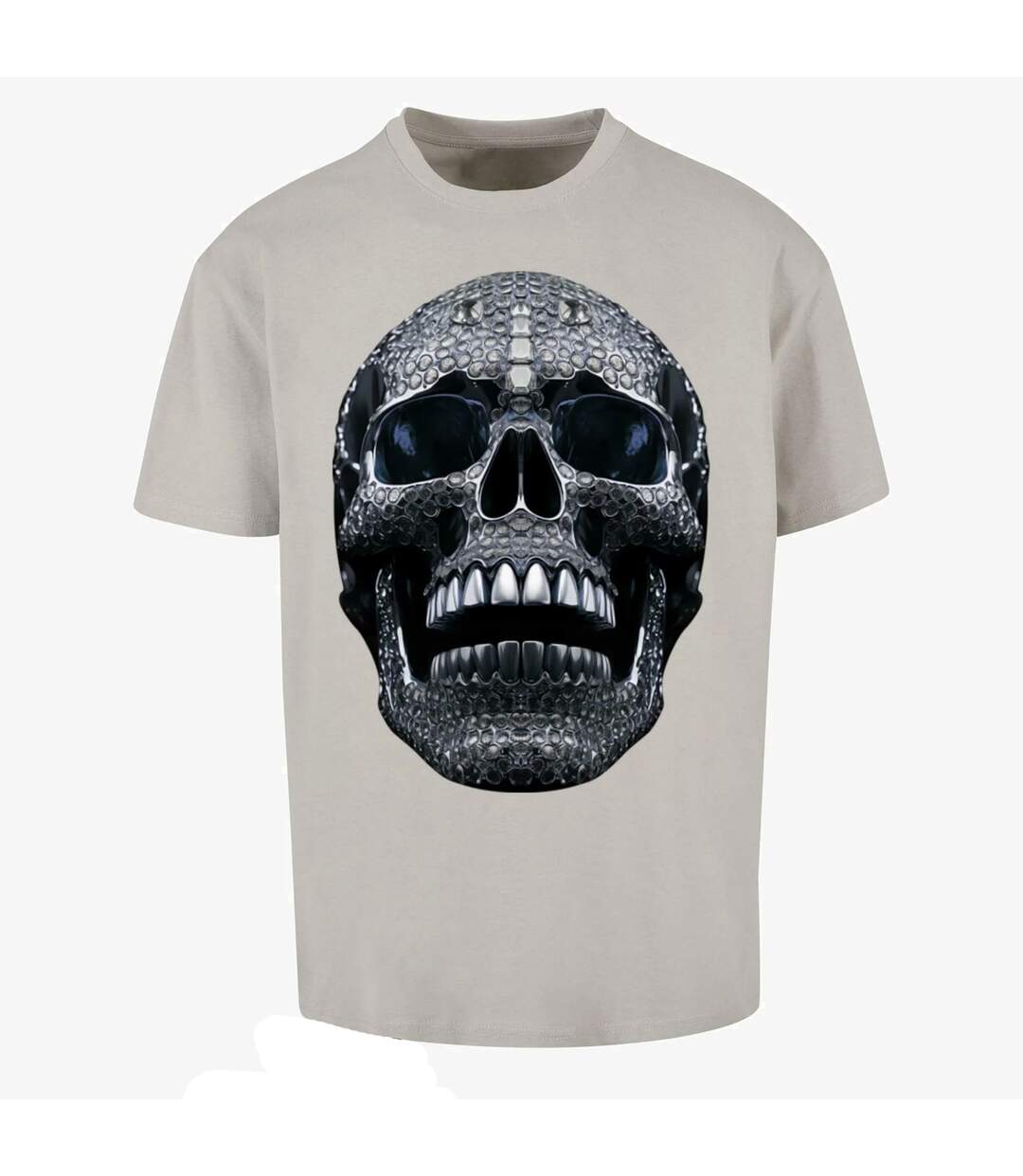 Mens Diamond Skull Oversized T-shirt Light Asphalt Forgotten Faces-2