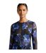 Womens/ladies Floral Sheer T-shirt Blue Ted Baker-4