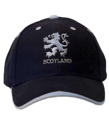 Scotland Lion Logo Embroidered Baseball Cap (Navy/White) - UTC159