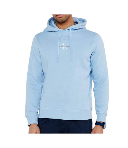 Sweat à capuche bleu homme calvin klein monologo - l