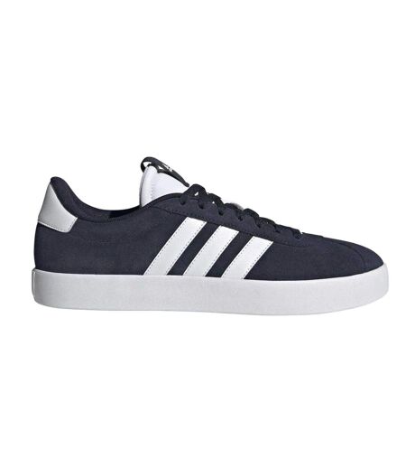 Womens/ladies Vl Court 3.0 Leather Flat Trainers Navy White Adidas