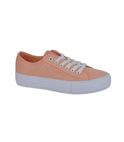 Rdek Womens/Ladies Washed Canvas Shoes (Coral Pink) - UTDF2345