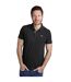 Mens miles pique organic polo shirt black Weird Fish