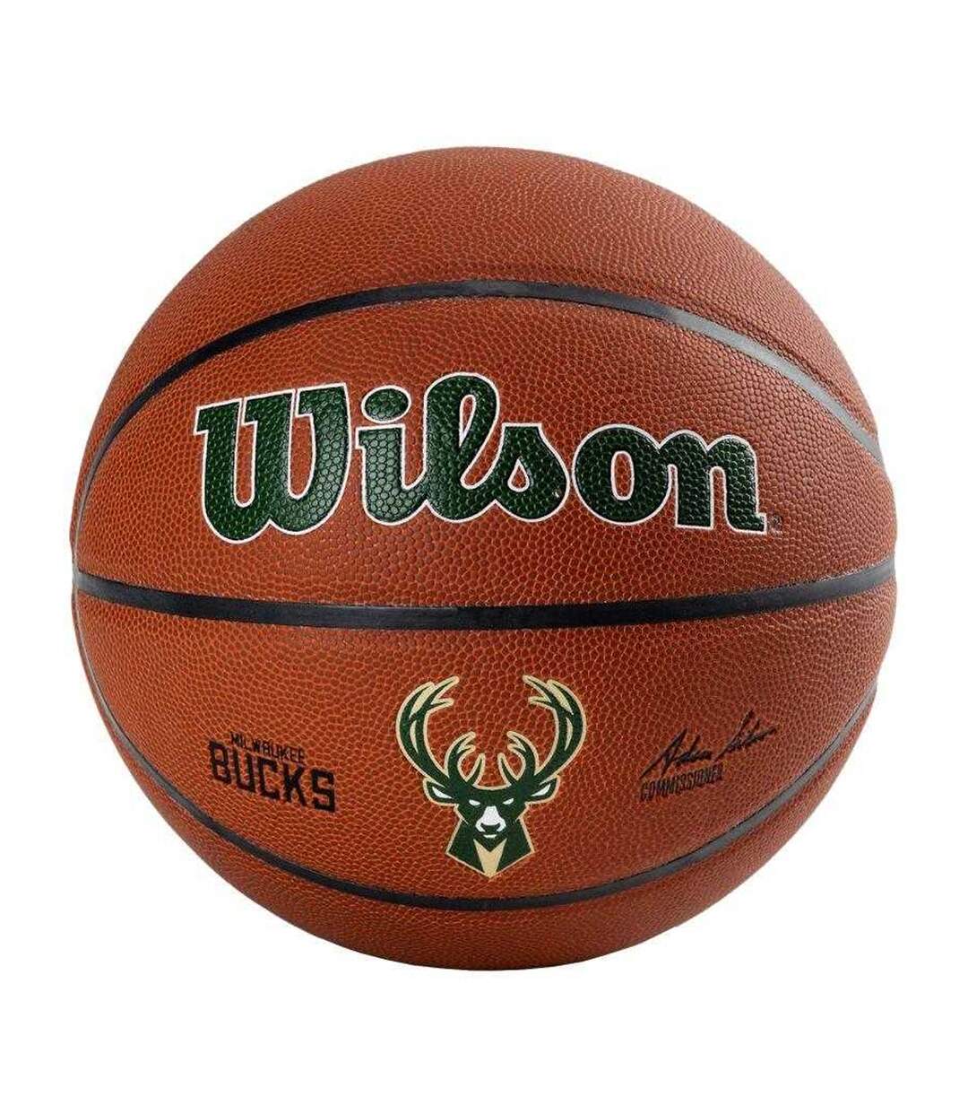Ballon De Basket Motif/style Milwaukee Bucks Team Alliance Taille 7 Marron Wilson-1