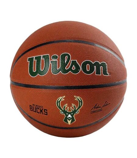 Ballon De Basket Motif/style Milwaukee Bucks Team Alliance Taille 7 Marron Wilson