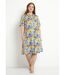 Robe-chemiser droite courte motif fleuri-1