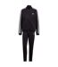 Womens/ladies Essentials Striped Tracksuit Black Adidas-1