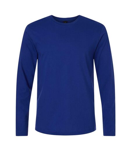 T-shirt Uni Manches Longues En Coton Softstyle Adulte Bleu Roi Sombre Gildan