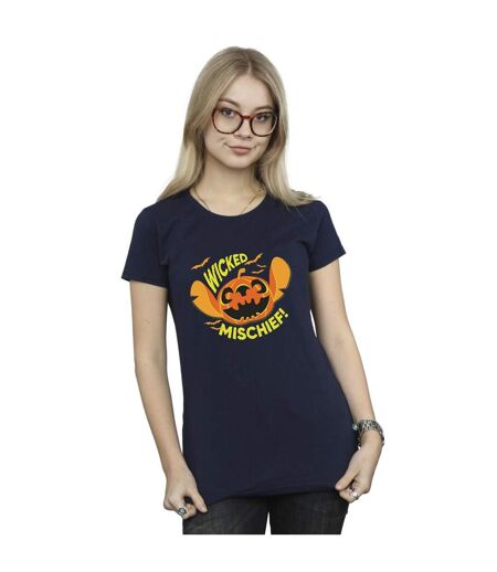 Disney T-shirt en coton Femmes/Ladies Lilo And Stitch Wicked Mischief (Bleu marine) - UTBI25653