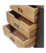 Meuble en bois de manguier 3 tiroirs portes coulissantes en fer