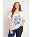 T-shirt col rond avec motif fleuri-1