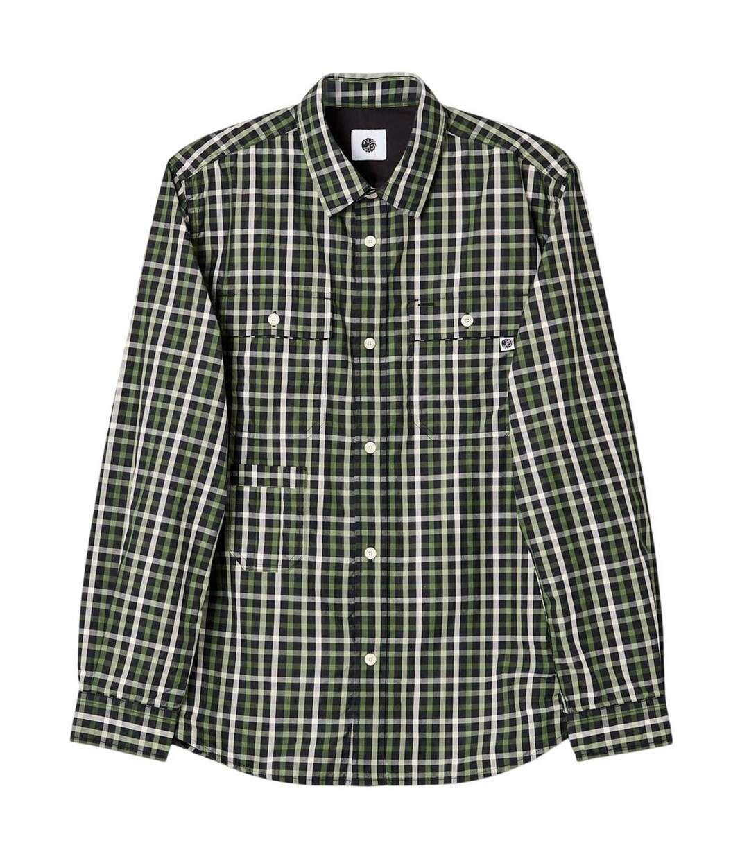 Chemise Motif/style Damier Pelton Homme Noir Pretty Green-1