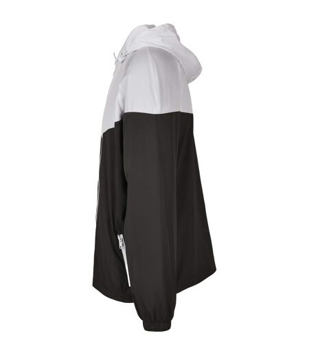 Veste Coupe-vent Adulte Noir Blanc Build Your Brand