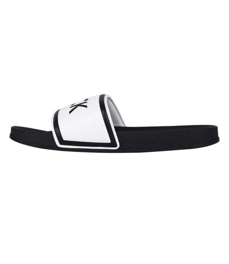 Mens Logo Sliders White Black Jack Wills