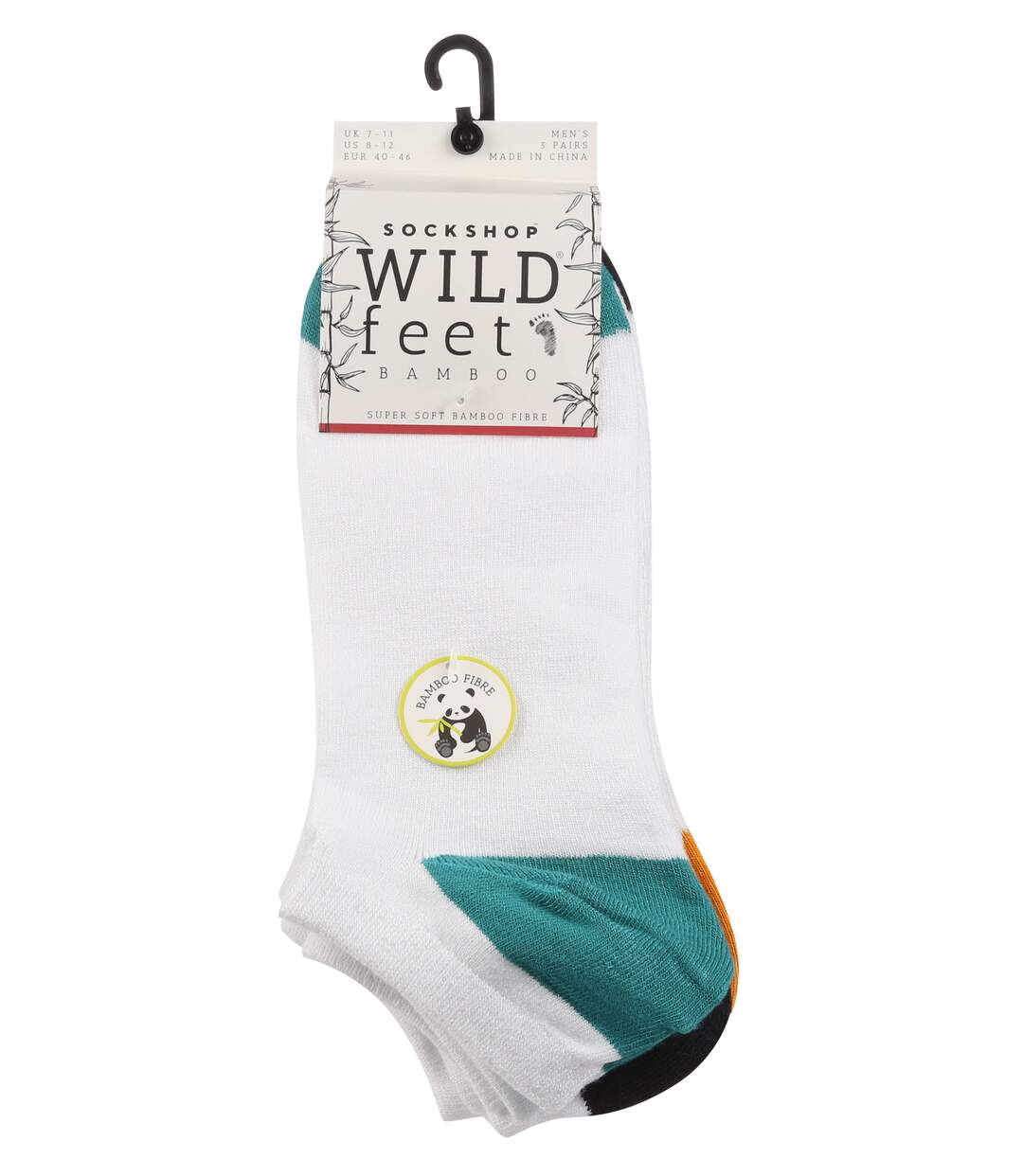 Wild Feet - 5 Paires Chaussettes Bambou pour Homme | Socquettes Basses Couleur