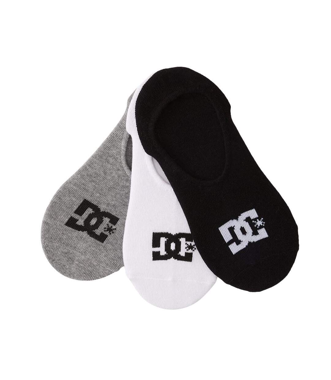 x3 paires de chaussettes blanc/gris/noir homme dc shoes liner-1