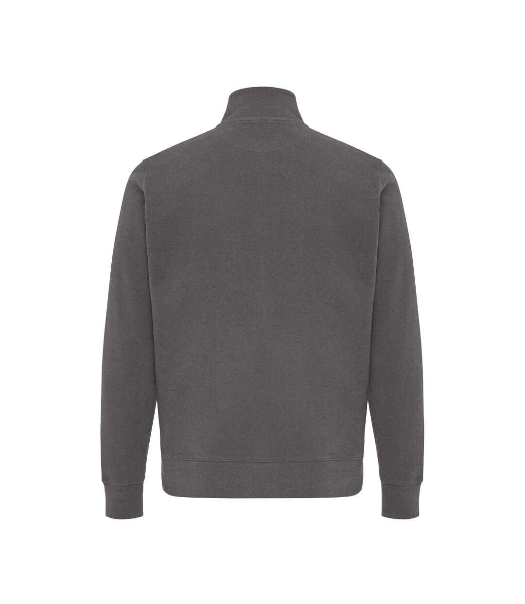 Unisex Adult Elgon Recycled Cotton Quarter Zip Sweater Top Anthracite Iqoniq-3