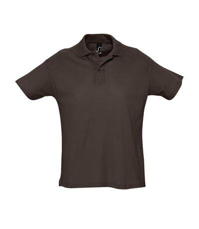 SOLS Mens Summer II Pique Short Sleeve Polo Shirt (Chocolate)