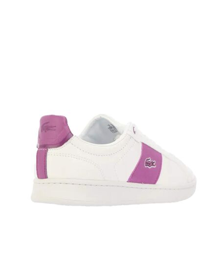 Womens/ladies carnaby pro leather trainers white/purple Lacoste