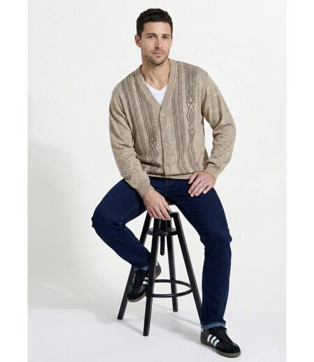 Gilet col V boutonné manches longues laine