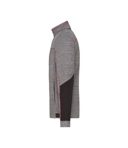 Veste Polaire Homme Carbone Noir Rouge Chiné James And Nicholson