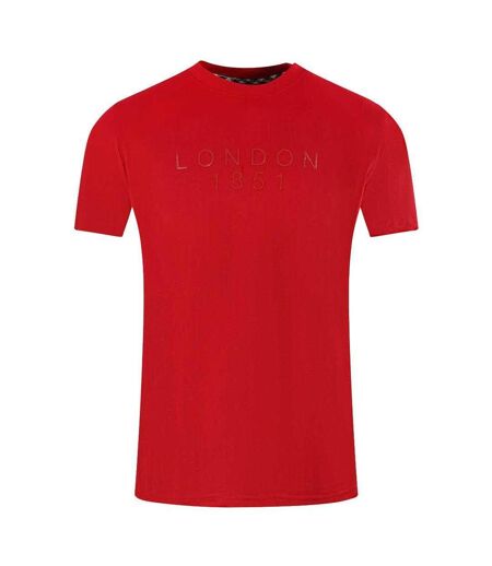 Mens London 1851 Logo Taped T-shirt Red Aquascutum