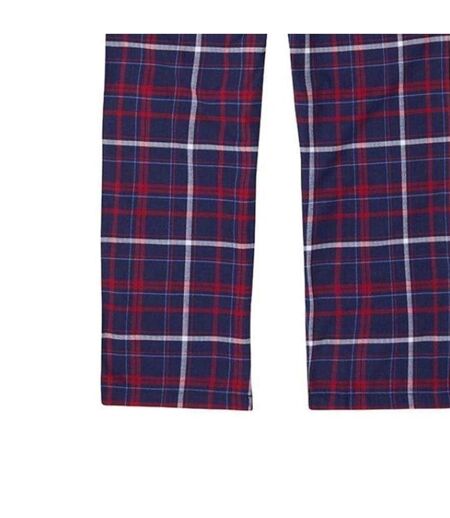 Mens Organic Cotton Tartan Lounge Pants Red Blue Loungers