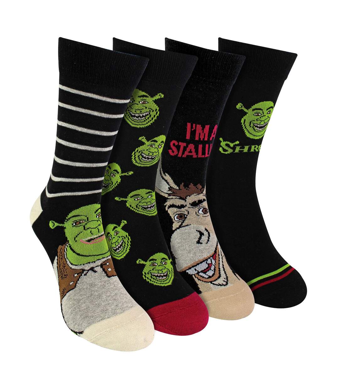 4 Pack Novelty Cotton Shrek Socks for Men and Women-1