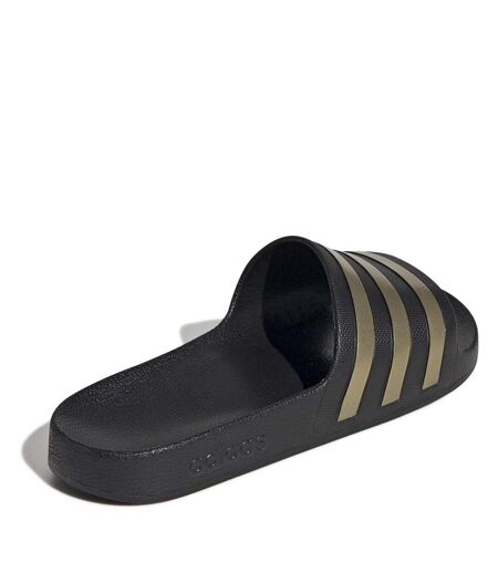 Womens/ladies Adilette Aqua Slides Black Adidas