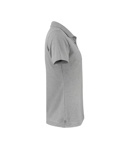 Womens/ladies Smash Polo Shirt Grey Melange Printer RED