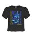 Womens/ladies Blue Monster Iron Maiden Crop Top Charcoal Amplified-1