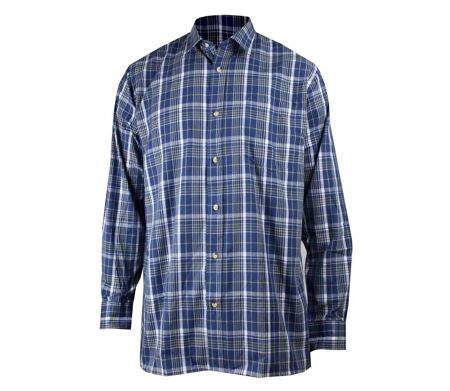 SEDETEX M031 - Chemise à carreaux manches longues pour homme avec coupe confort et repassage facile