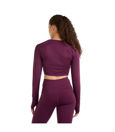 Umbro Womens/Ladies Pro Long-Sleeved Training Crop Top (Potent Purple/Mauve Shadow)