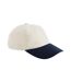 Casquette De Baseball Leisure Naturel Bleu Marine Français Beechfield-1
