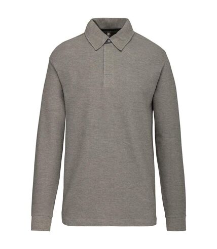 Polo manches longues - Homme - K221 - gris