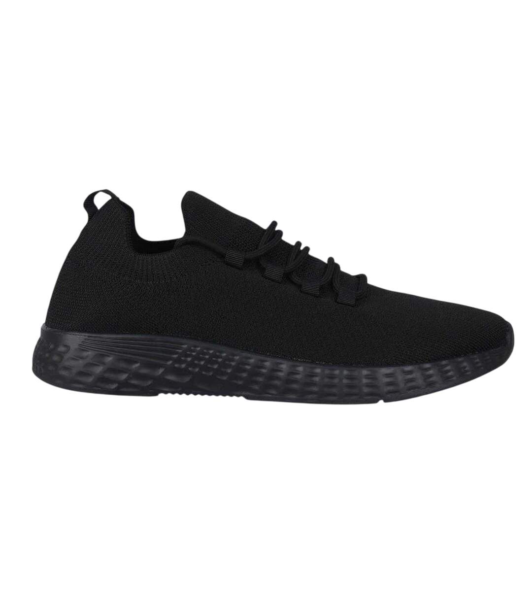 Mens Santo Running Trainers Black Fabric-1